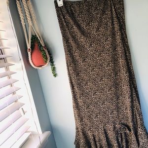 Maxi Skirt Leopard Print Size L Vintage MSK